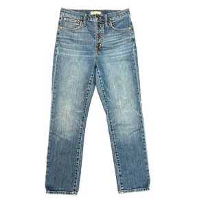 Madewell Jeans The Perfect Vintage Crop Women Size 27 Blue Button Fly High Rise